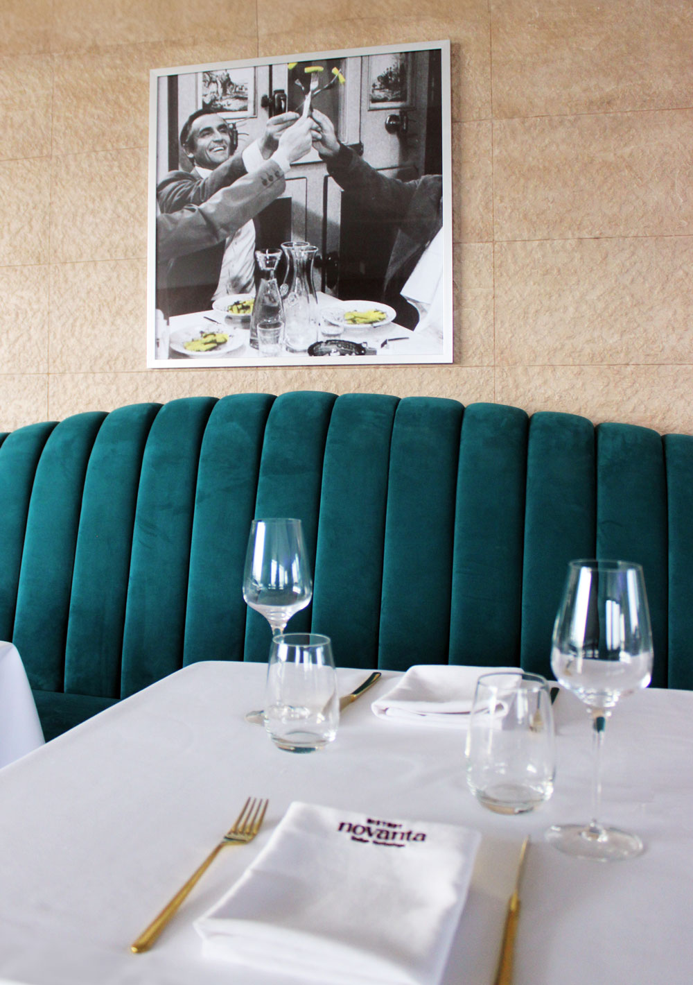 Italian dining ambiance at Bistrot Novanta, Dubai, offering a warm and inviting experience.